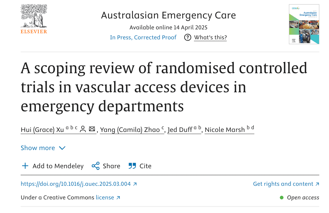RCT Evidence on Vascular Access Devices in Emergency Departments: What Do We Know? RCT Evidence on Vascular Access Devices in Emergency Departments: What Do We Know?